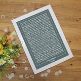 Favourite Song Lyrics Personalised Contemporary Typography Design Framed