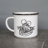 Personalised Alternative Wedding Gift – Skeleton Tattoo Design - Till Death Do Us Part - Ceramic Camping Mug