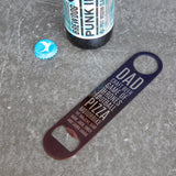 Dad’s Favourite Things – Personalised Bar Blade Bottle Opener - Father’s Day Gift