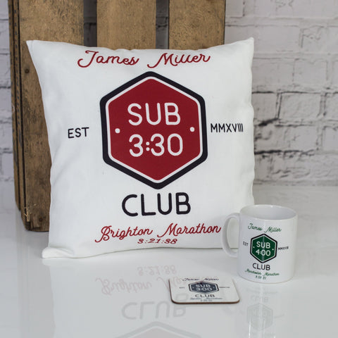 'Sub Club' - Celebration gift for completing a marathon in Sub 3hrs, Sub 3:30, Sub 4:00, Sub 4:30 hours or your choice!