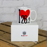 I Love 26.2 - Fun Gift For Runner - Marathon Mug (or 13.1, 10k, 42km ...)