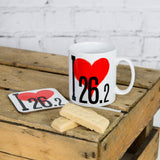 I Love 26.2 - Fun Gift For Runner - Marathon Runner Coaster (or 10k, 13.1, 42km half marathon)