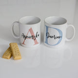 Initials Personalised Mug Set For Anniversary, Wedding or Valentine's - Names and Initials