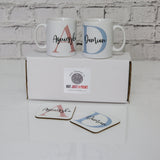 Initials Personalised Mug Set For Anniversary, Wedding or Valentine's - Names and Initials