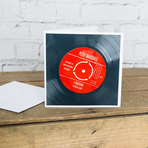 70th Birthday Greeting Card Coaster Personalised | #1 Day Born or Favourite Song