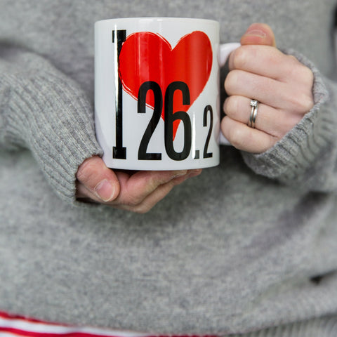 I Love 26.2 - Fun Gift For Runner - Marathon Mug (or 13.1, 10k, 42km ...)