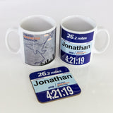 Manchester Marathon Finishers Gift Set - Mug & Coaster Set - Personalised Race Number