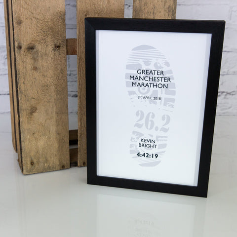 Running Result Personalised Certificate Poster Framed - Marathon, Half Marathon, 10k - Personalised Race Result Print