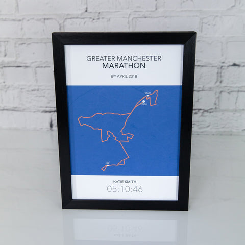 Manchester Marathon 2018 Personalised Route Map Print