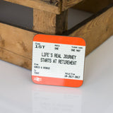 Personalised Retirement Mug and Coaster- Train Ticket Style Print Gift Set