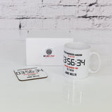 Any Race Personalised Finishers Gift Mug and Coaster Set - Marathon, Half Marathon, 10k ... Time and Event
