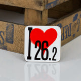 I Love 26.2 - Fun Gift For Runner - Marathon Runner Coaster (or 10k, 13.1, 42km half marathon)