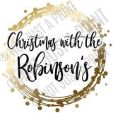 Personalised Christmas Mug - Modern Metallic Effect Design in choice of colours with FRONT and BACK design