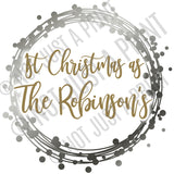 Personalised Christmas Cushion - Modern Metallic Effect Design in choice of colours
