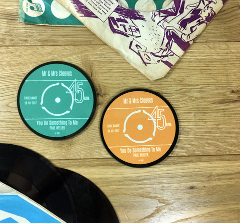 Vinyl Record Label Coaster Set - Personalised Gift - Pack of 2 or 4