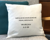 Stylish Geometric Heart Themed Any Words or Names Printed Cushion - Anniversary, Valentine's, Birthday or Wedding Gift