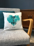 Heart Themed Any Words or Names Printed Cushion - Anniversary, Valentine's, Birthday or Wedding Gift