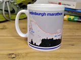 Edinburgh Marathon 2017 Finishers Gift - Commemorative Mug - Route and Race Number design