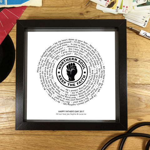Northern Soul Keep The Faith Vinyl Record Styled Framed Print