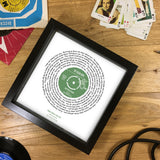Vinyl Record Style Personalised Song Lyrics Framed Print Gift for Him - 7 Inch Single Size