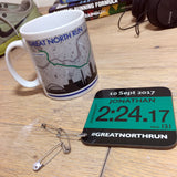 Great North Run Results 2017 - Finishers Gifts - Bundle Options - Mug, Coaster, Personalised Route Map Print