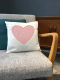 Favourite Song Words 2nd Anniversary First Dance Gift - Heart Cushion - Cotton Anniversary, Valentine's, Birthday or Wedding Gift