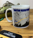 Boston Marathon 2017 Finishers Gift - Commemorative Mug - Route and Race Bib design