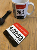 Coaster to celebrate Marathon Finisher - Commemorative gift finishers gift - Race number Design