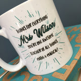 Personalised Teacher Gift Mug - World's Best Maths Teacher Gift - Funny Present