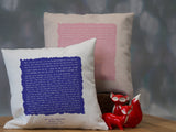 Song Words or Wedding Vows or Speech Typography Printed Cushion with Ragged Square Design - Anniversary, Valentine's, Birthday or Wedding Gift