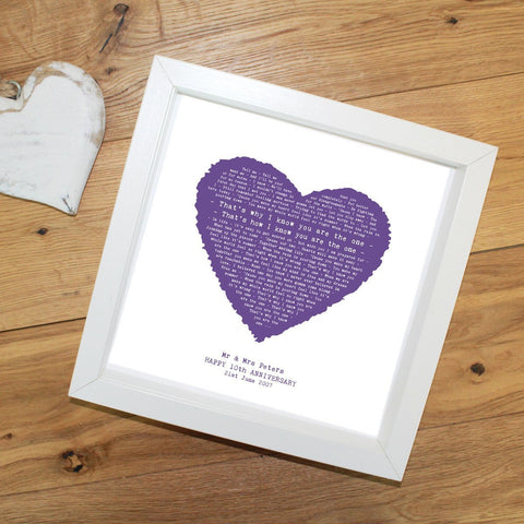 Her Favourite Song As A Vintage Heart Design Square Framed