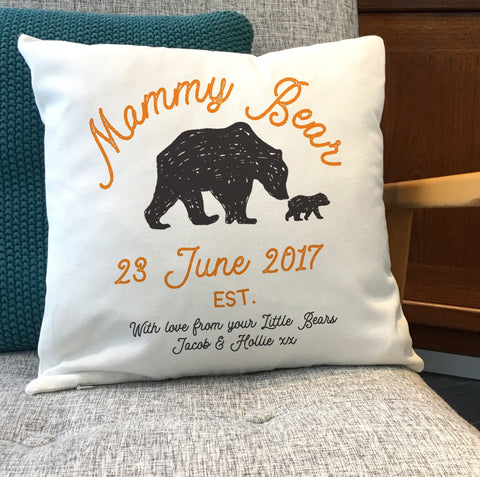 Mama Bear Cushion - Customise number Cubs and your version of "Mama"