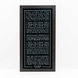Bus Blind Style Personalised Song Words Or Vows Or Speech Or Poem Framed in Contemporary Typography Design