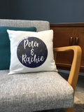 Constellation Moon themed "It's written in the stars" and Names Printed Cushion - Anniversary, Valentine's, Birthday or Wedding Gift