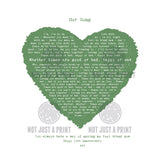 Her Favourite Song As A Vintage Heart Design Square Framed