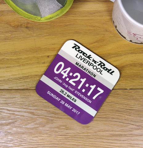 Liverpool Marathon Coaster - Commemorative gift finishers gift - Race number Design