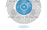Presentation Disc Style Vinyl Record Personalised Song Lyrics Framed Print Gift for Him - A4 or A3 Sized