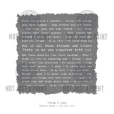 Personalised Song Lyrics, Poem or Speech Framed Print Gift for Him - Ragged Square Design