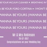 Bus Blind Style Personalised Song Words Or Vows Or Speech Or Poem Framed in Contemporary Typography Design